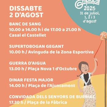 DISSABTE 2 D’AGOST