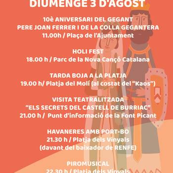 DISSABTE 3 D’AGOST