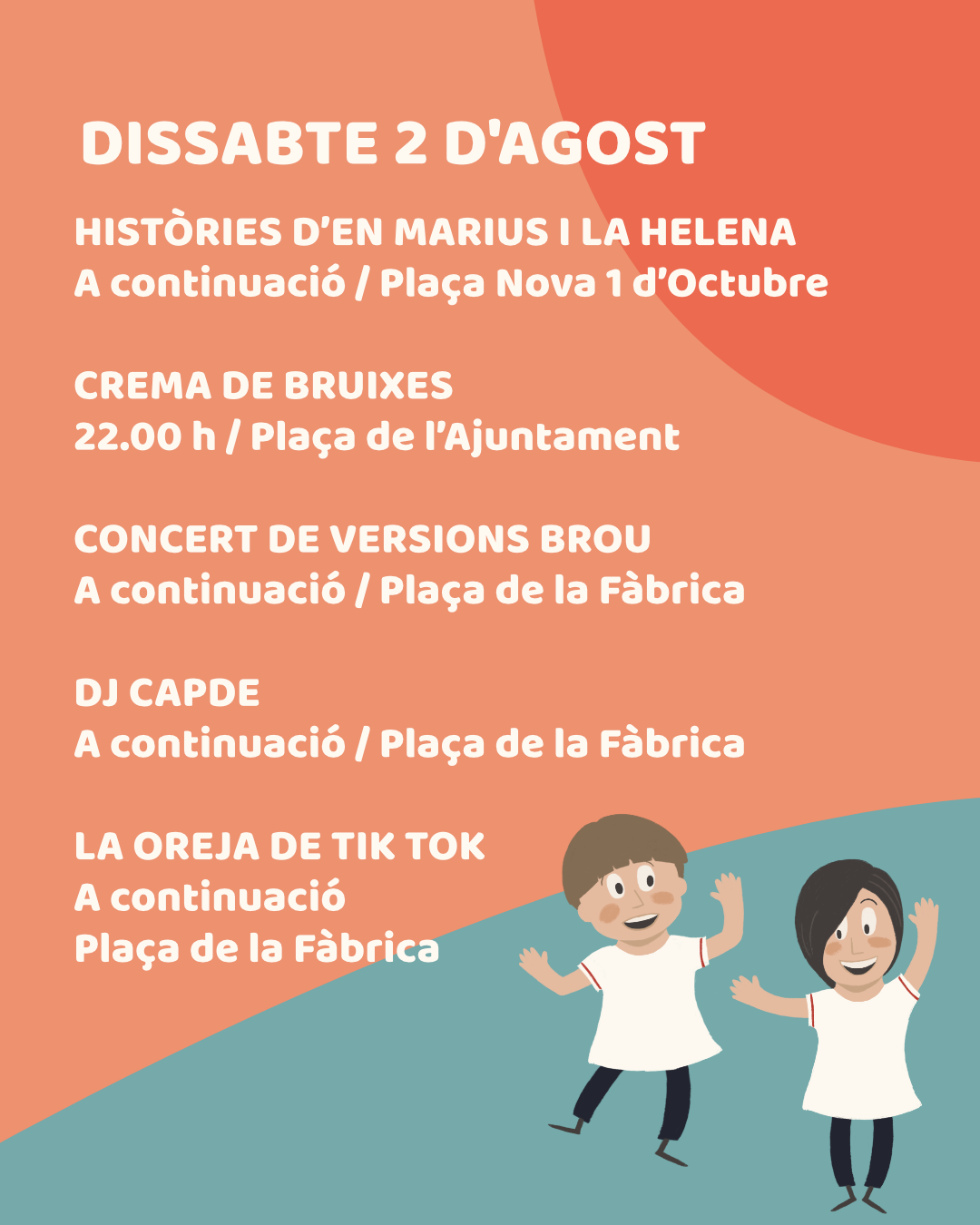 DISSABTE 2 D’AGOST